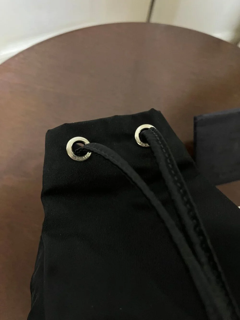 Y2K PRADA Black Nylon Drawstring Mini Bag pouch with Authentication card - Picture 5 of 10